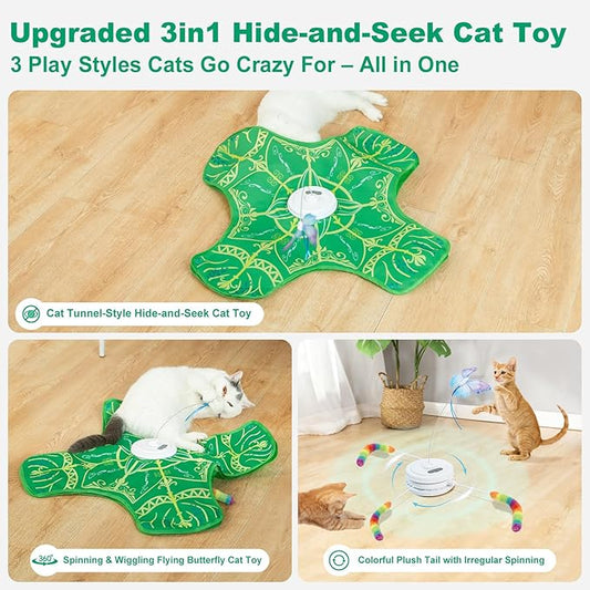 Interactive Cat Toys for Indoor Cats, Rechargeable Touch Activated Hide and - Image 2