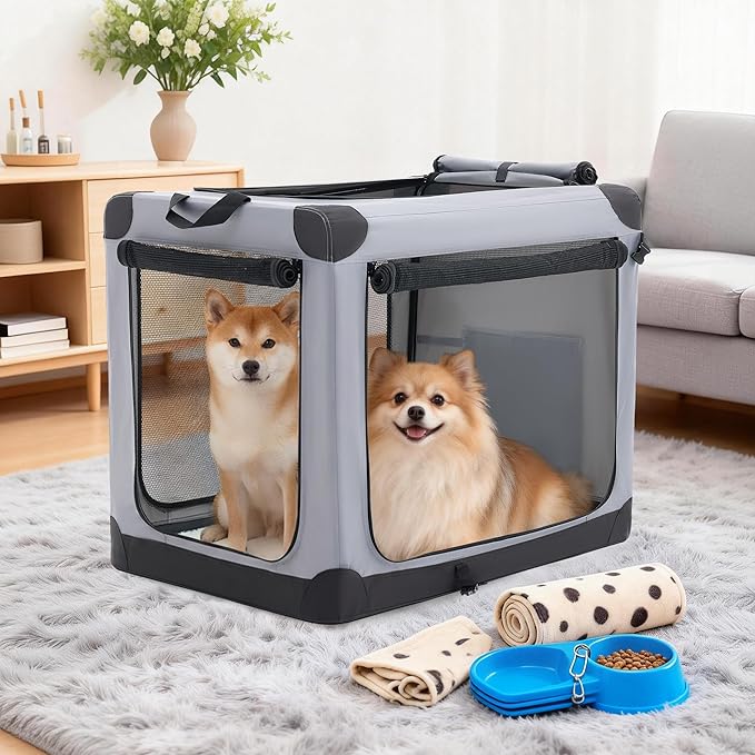 Dog Travel Crate 30 Inch, Portable Soft-Sided Travel Carriers - Image 2