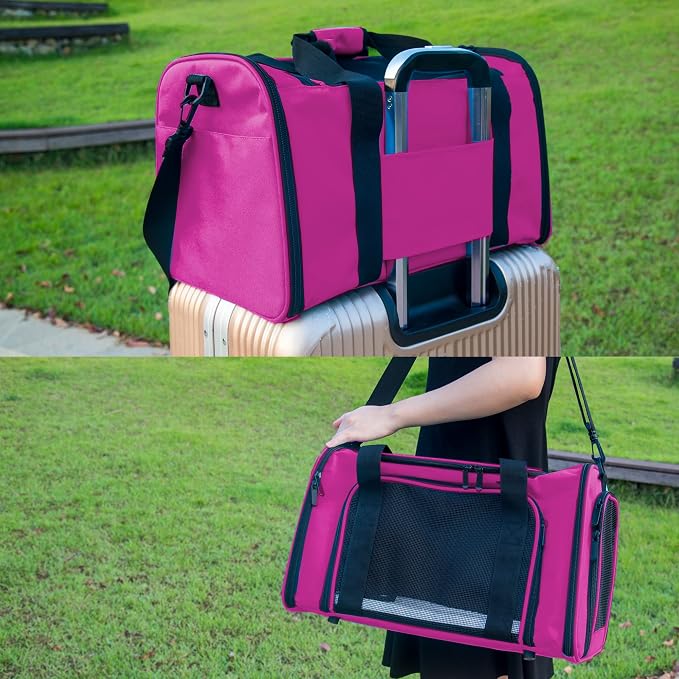 Soft Sided Carrier for Small Medium Cats Dogs, TSA Airline Approved Collapsible - Image 8