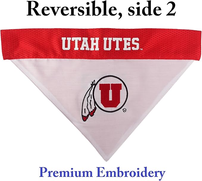 Pets First Collegiate Pet Accessories, Reversible Bandana, Utah Utes, - Image 2