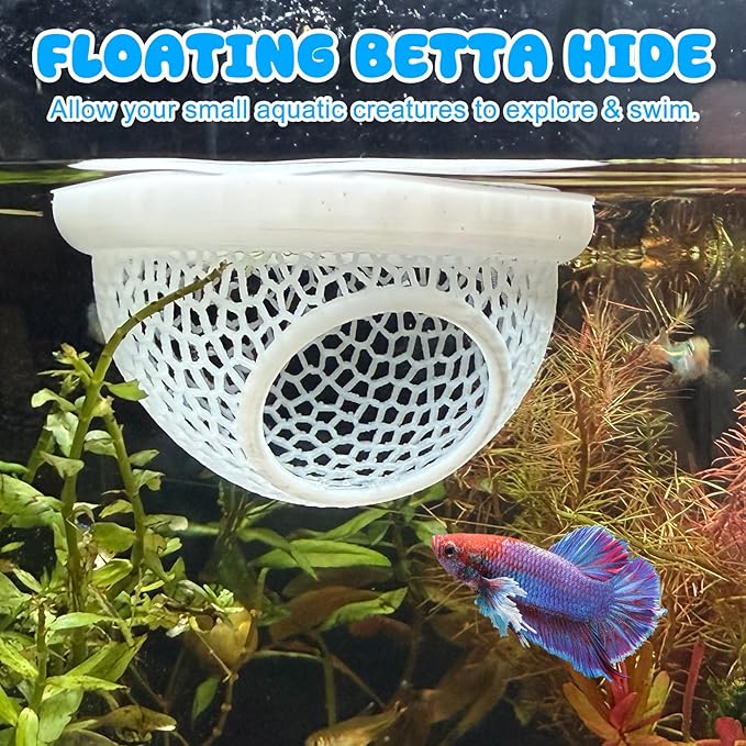 Floating Betta Hide & Shrimp Cave – All-in-One Aquarium Hammock, and Safe - Image 5