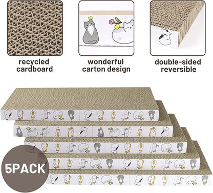PatiencET Cat Scratcher Cardboard 5 PCS Cat Scratch Pad Reversible Scratcher - Image 3