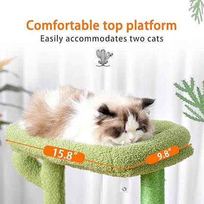 Heybly Cat Tree, 39.4 Inches Cactus Tower Condo - Image 3