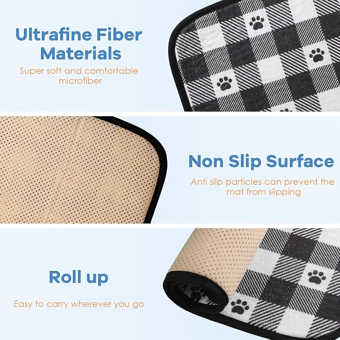 Dog Food Mats, Pet Bowl Mats, Super Absorbent and Dry, Prevents Spills - Image 5