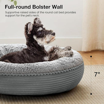 Love's cabin Round Donut Cat and Dog Cushion Bed, 25in Pet Bed - Image 5
