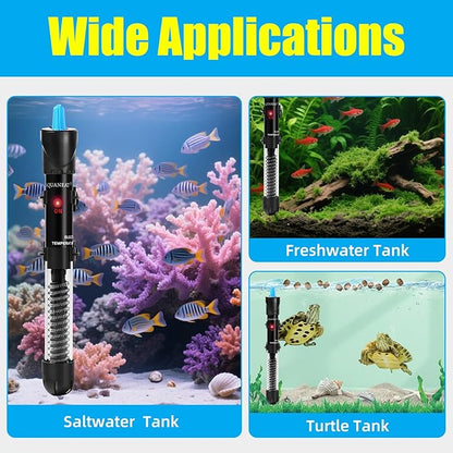 AQUANEAT Aquarium Heater, 300W Fish Tank Heater, Adjustable Submersible Water - Image 9