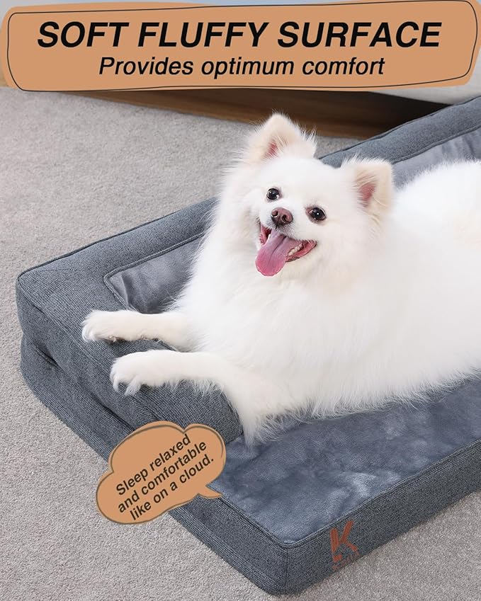 KSIIA Washable Dog Bed Large Sized Senior Dog, Orthopedic Warm Soft Pet Sofa - Image 6