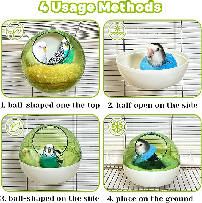 Bird Nest for Cage Bite-Resistant, Washable Clear Observation Small Bird House - Image 2