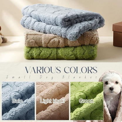 Tegeme 3 Pcs Small Dog Blanket 280 GSM Washable Pet Bed Cover Soft Fluffy Puppy - Image 3