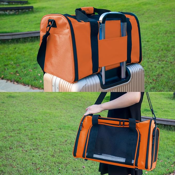 Soft Sided Carrier for Small Medium Cats Dogs, TSA Airline Approved Collapsible - Image 9