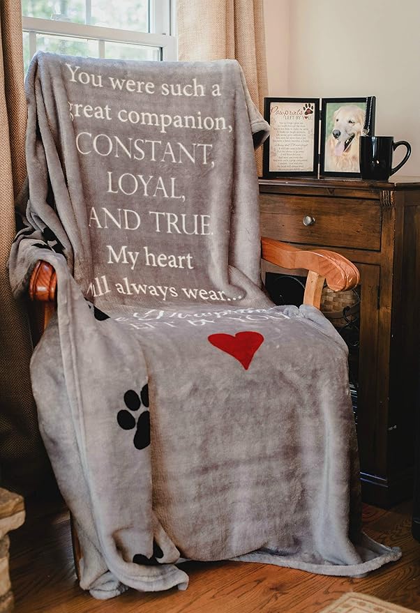 Pawprints Left by You Pet Memorial Blanket - Image 6