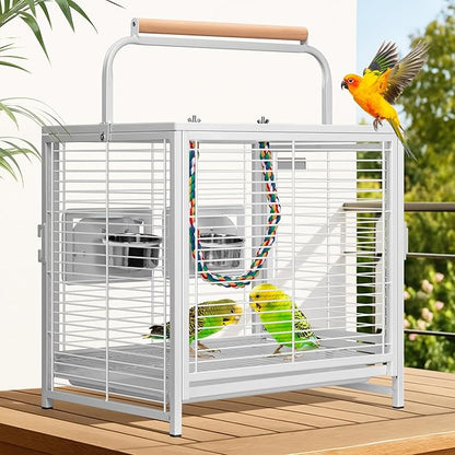 VIVOHOME 19 Inch Wrought Iron Bird Travel Carrier Cage by VIVOHOME