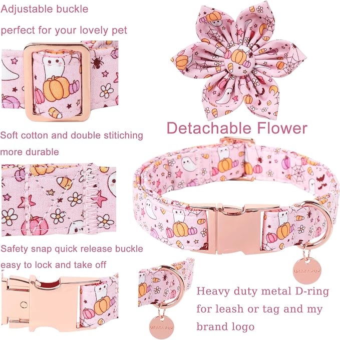 Halloween Dog Collar With Flower, Fancy Bowtie Gift - Image 3