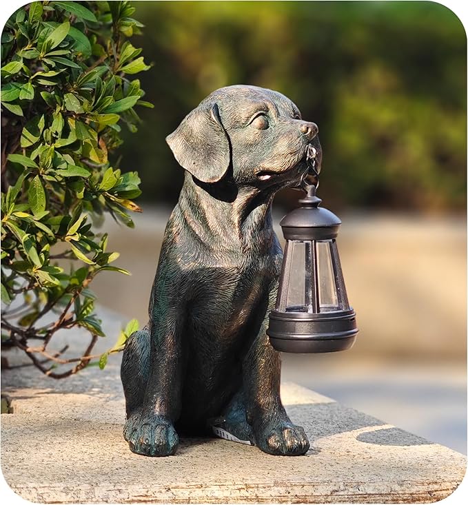 Solar Resin Dog Statue by Vlyrofea