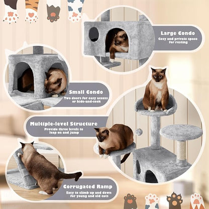 Yaheetech 54in Cat Tree Cat Tower w/Scratching Posts, Double Condos and - Image 3