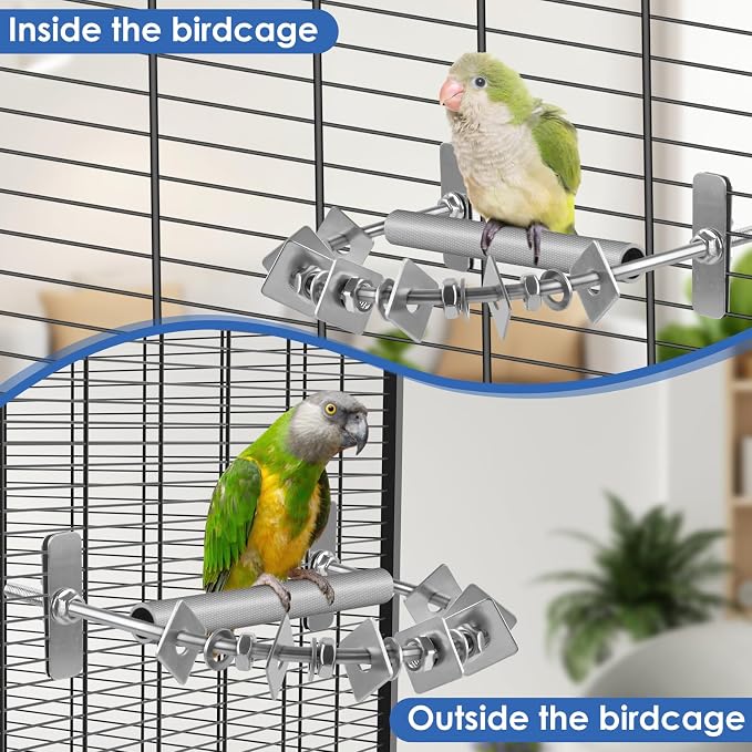 Bird Perch for Cage, Stainless Steel Parrot Perches - Image 6