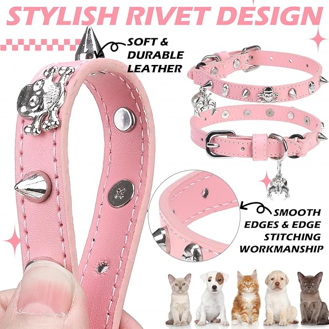 EXPAWLORER Cat Collar for Girl Boy Cats- Adjustable Leather Pet Collar - Image 4