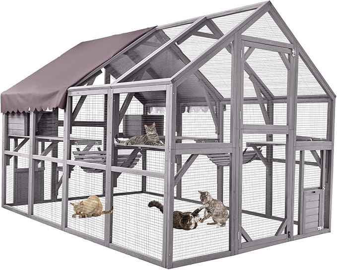 Aivituvin Extra Large Catio Outdoor Cat Enclosure Window Design by Aivituvin