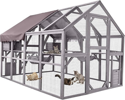Aivituvin Extra Large Catio Outdoor Cat Enclosure Window Design by Aivituvin