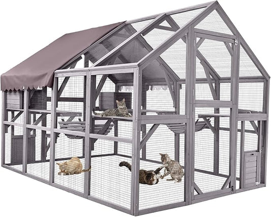 Aivituvin Extra Large Catio Outdoor Cat Enclosure Window Design by Aivituvin