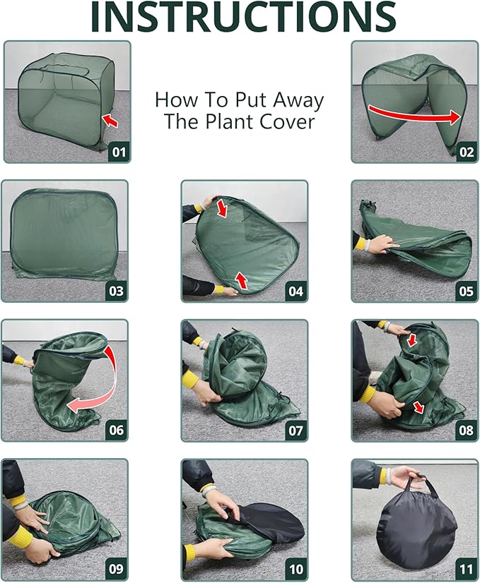 35" x 35" x 27.5" Pop Up Mesh Plant Cover, Foldable Plant Protector Mesh Plant - Image 5