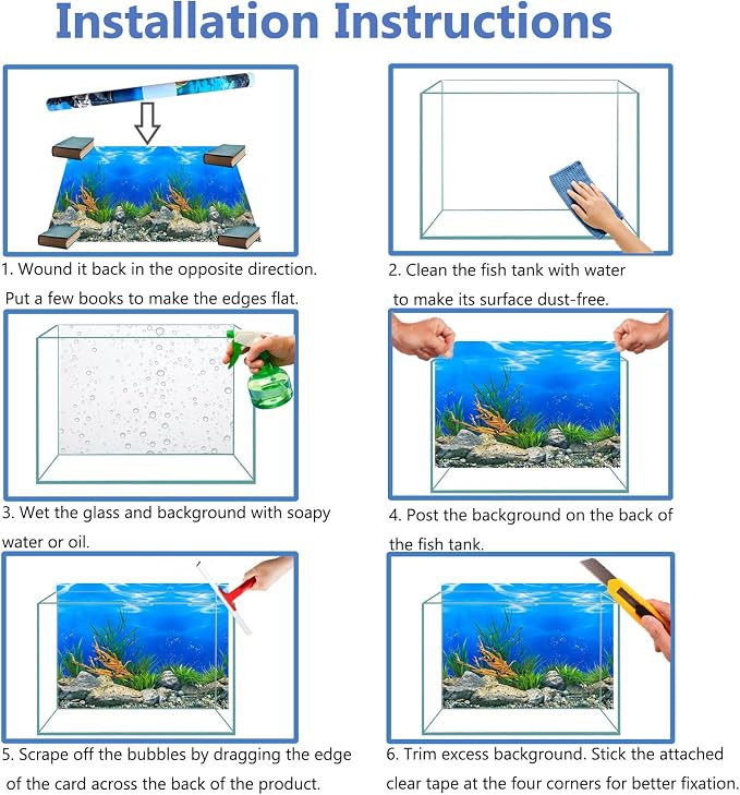 Fish Backgrounds Paper Double Sides Undersea Aquarium Background Poster - Image 7