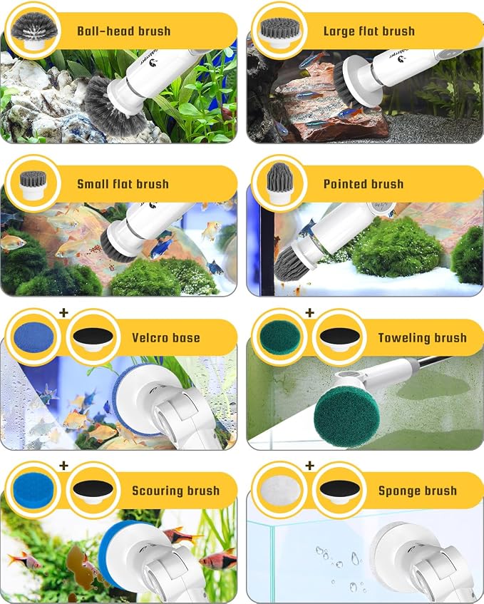 fishkeeper 8-in-1 Electric Aquarium Cleaning Brush - Image 5