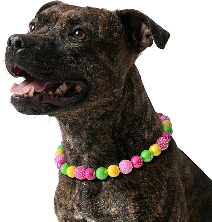Beaded Dog Necklace Collar, Adjustable Jewelry-Inspired Design by JOGIA