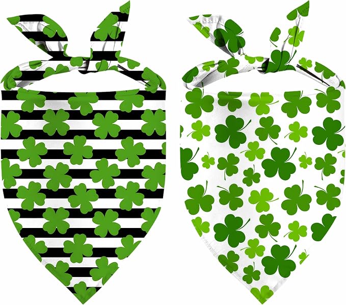 St. Patrick's Day Dog Bandana, 2 Pack Adjustable Holiday Party Pets Saint by XGXHZYLC