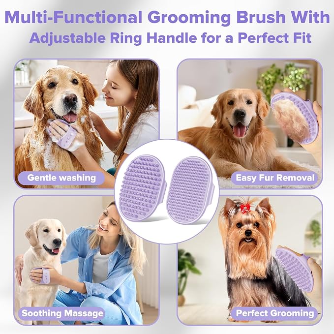 6PCS Pet Grooming Kit for Dogs, Cats and Horses | Dog Washing Gloves | Dog Bath - Image 5