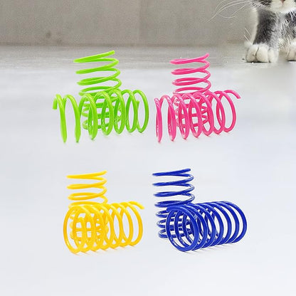 Cat Spring Toys 30 Packs, Plastic Colorful Springs Cat Toys - Image 4