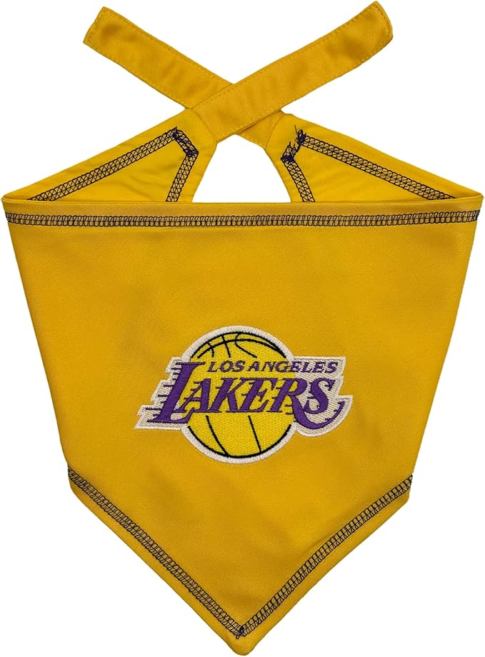 Pets First NBA LA Lakers TIE Bandana, Size Large/X-Large. Dog Bandana Scarf Bib by PETSFIRST