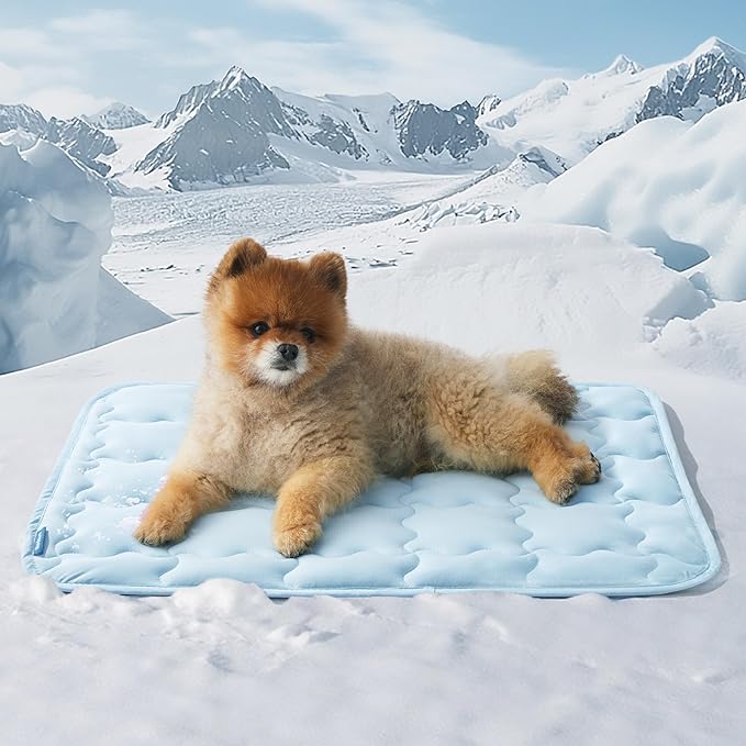 Bedsure Cooling Mat for Small Dogs – 24x18 Thin Washable Cooling Pet Pad for Cat by BEDSURE