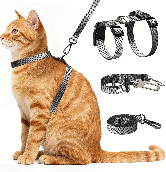 Cat Harness and Leash Set, 3-in-1 Escape Proof Adjustable, Comfortable Soft by Unknown