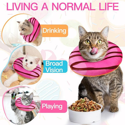 Cat Cone Collar Soft, Cute Cat Donut Collar After Surgery, Adjustable Kitten - Image 7