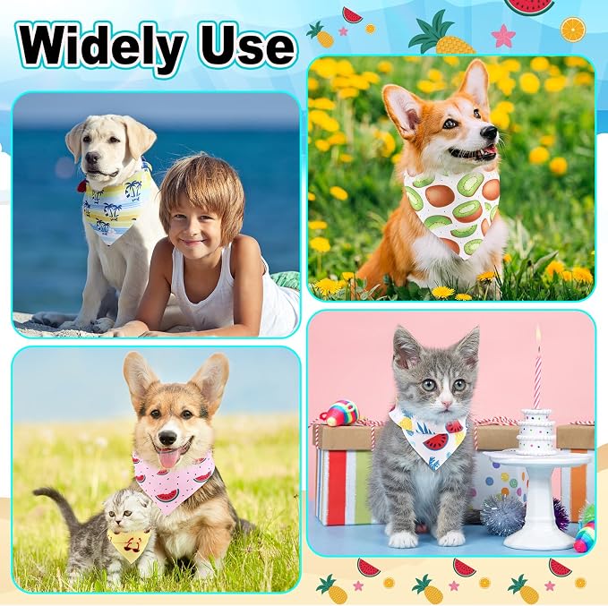 Aliceset 180 Pcs Summer Pet Dog Bandana Bulk Fruit Bandanas - Image 7