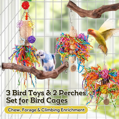 Bird Toys, Parakeet Foraging Toys, Hanging Chewing Toys - Image 2