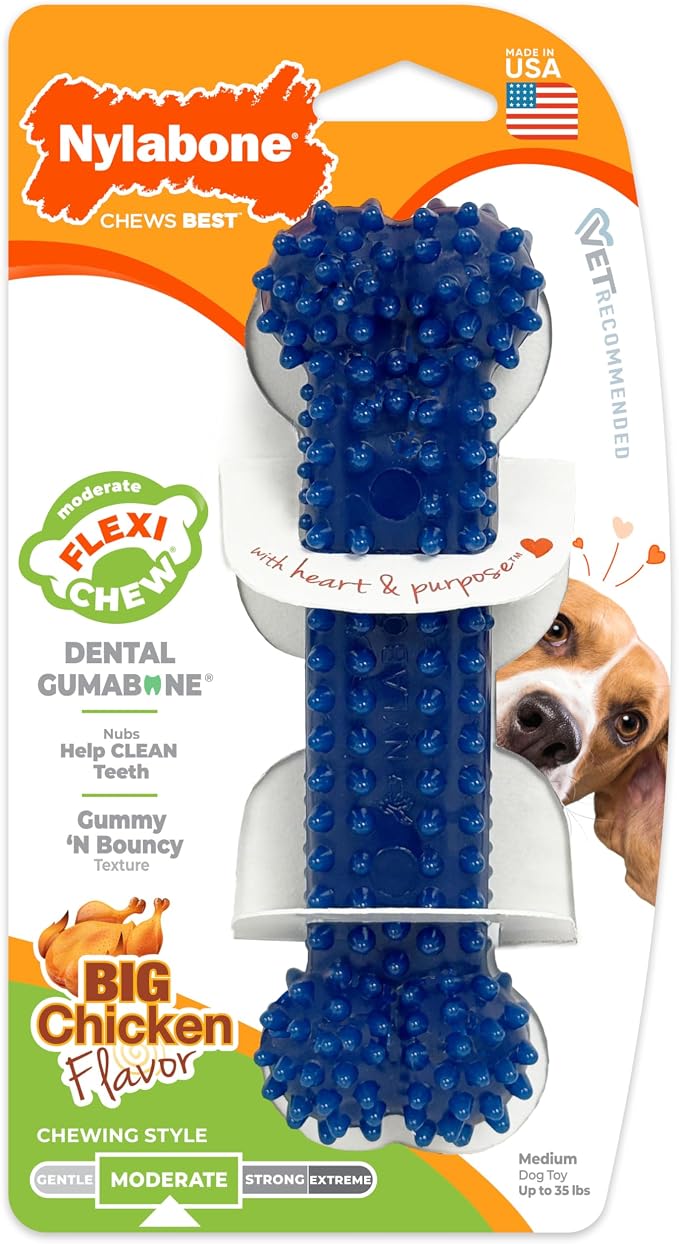 Nylabone Textured Dental Bone Flexi Chew Toy - Image 7
