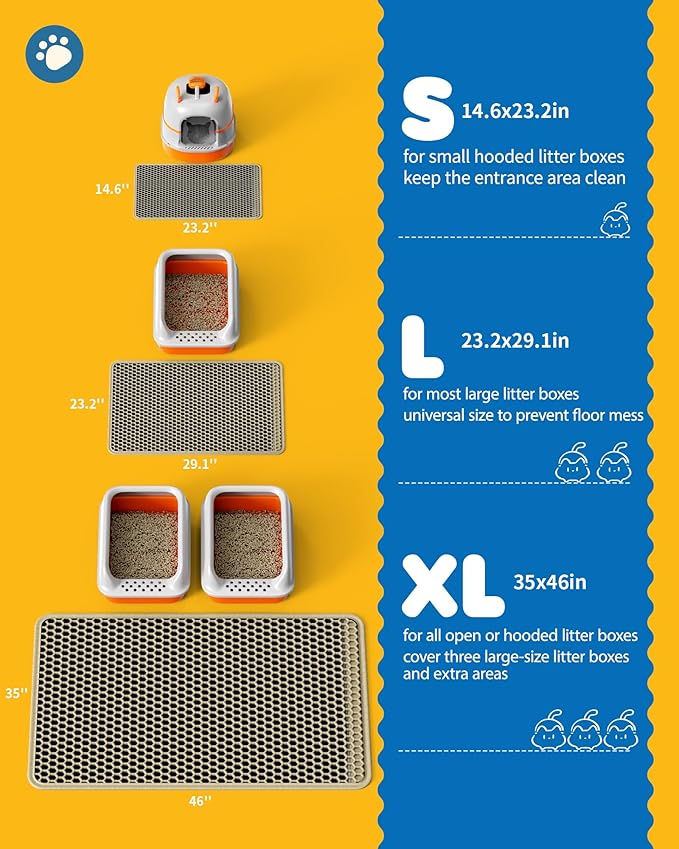 Cat Litter Mat - 23.2'' x 14.6'' Small Litter Trapping Mat, Waterproof - Image 6