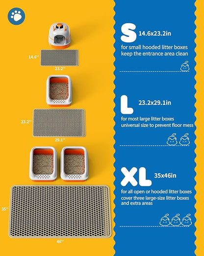 Cat Litter Mat - 23.2'' x 29.1'' Large Litter Trapping Mat, Waterproof - Image 6