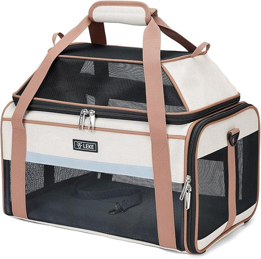 Lekereise Top-Expandable Pet Carrier 17x11x9.5 Inch Alaska Hawaiian Airline by Lekereise