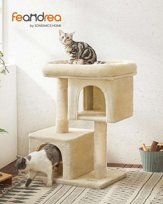 Feandrea Cat Tree, 33.1-Inch Cat Tower, Plush Condo - Image 2