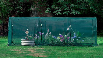 Poray Large 12.3X4FT Tunnel Plant Netting Cover, 4.1FT Tall Crop Cage Tomato by porayhut