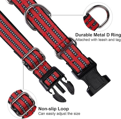 Martingale Dog Collar, Adjustable Nylon Reflective Collar - Image 3