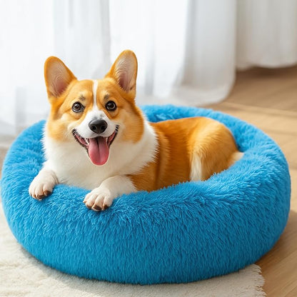 28in Large Dog Bed, Medium Size Dog and Cats, Calming Donut Bed - Image 5