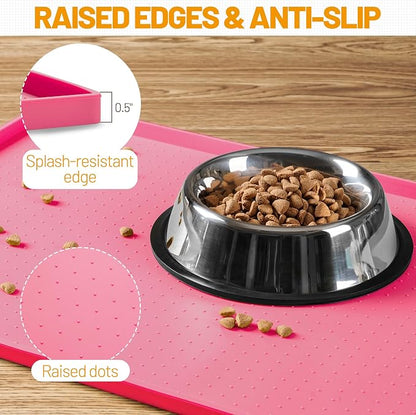 Hubulk Dog Feeding Mat, 100% Waterproof Food Grade Silicone Pet Food and Water - Image 3
