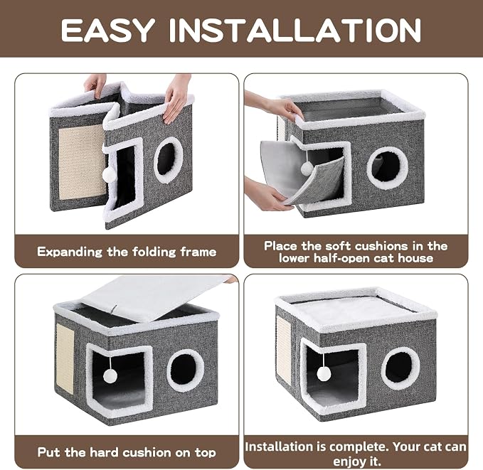 Cat Beds for Indoor Cats, Large Cat Cave - Image 6