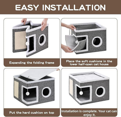 Cat Beds for Indoor Cats, Large Cat Cave - Image 6