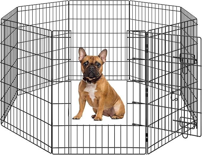 Yaheetech 30" High 8 Panel Foldable Metal Dog Exercise Pen Pet Playpen Dog by Yaheetech