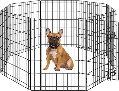 Yaheetech 30" High 8 Panel Foldable Metal Dog Exercise Pen Pet Playpen Dog by Yaheetech